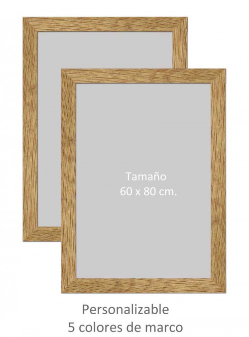 Marco decorativo de paisaje, 60x40, marco virtual paradisíaco, color Img02,  color de marco Paspatur Wood